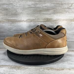 Rockport Men's Zaden Plain Toe Brown Leather Oxford Sneakers Size 11